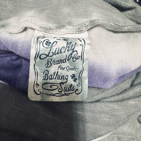 Lucky Brand Skirt XS/S Purple Gray Tie Dye Maxi Foldover Waist Stretch Swim - Picture 4 of 5